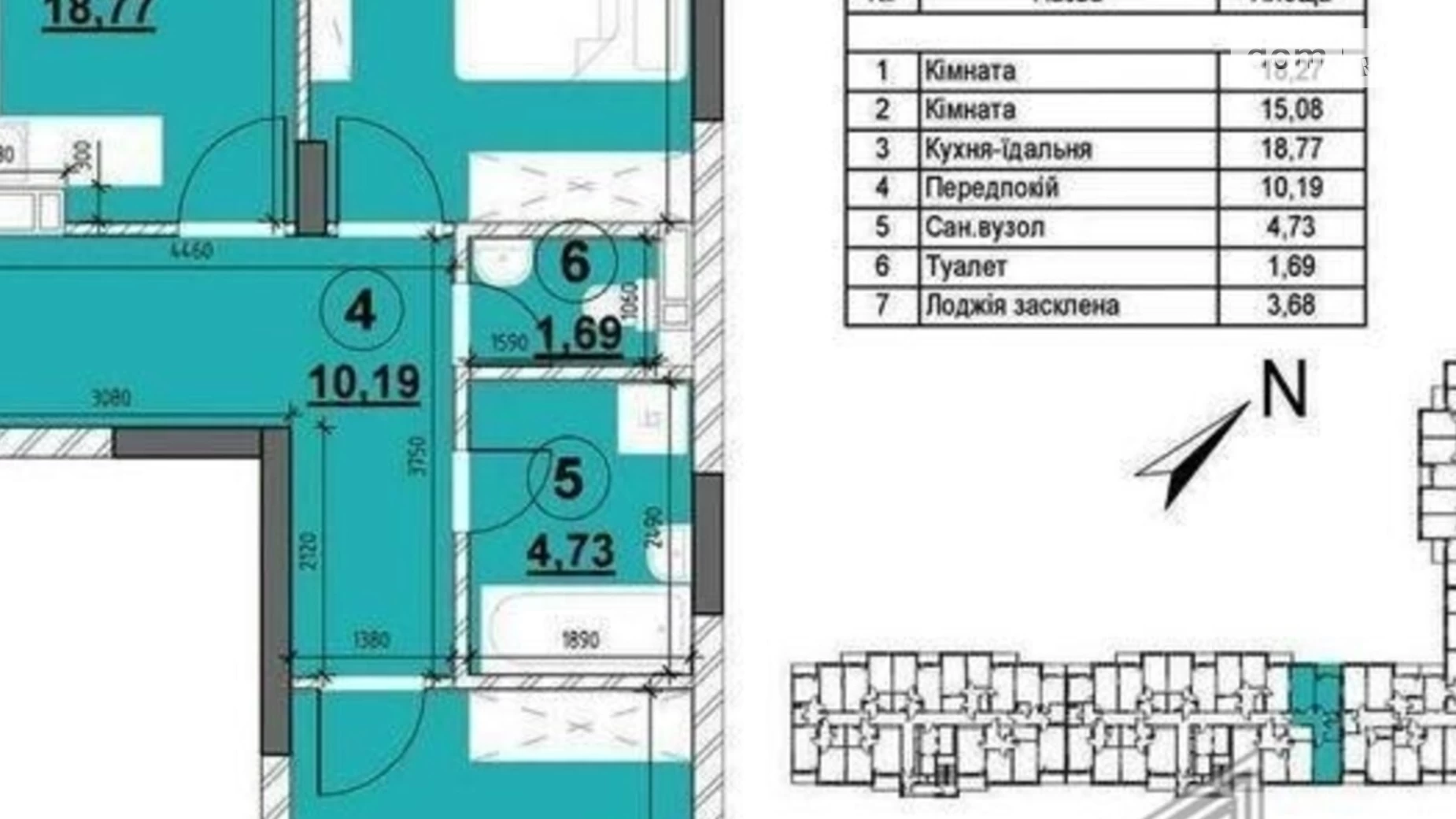 Продається 2-кімнатна квартира 72.41 кв. м у Києві, просп. Повітрофлотський, 56