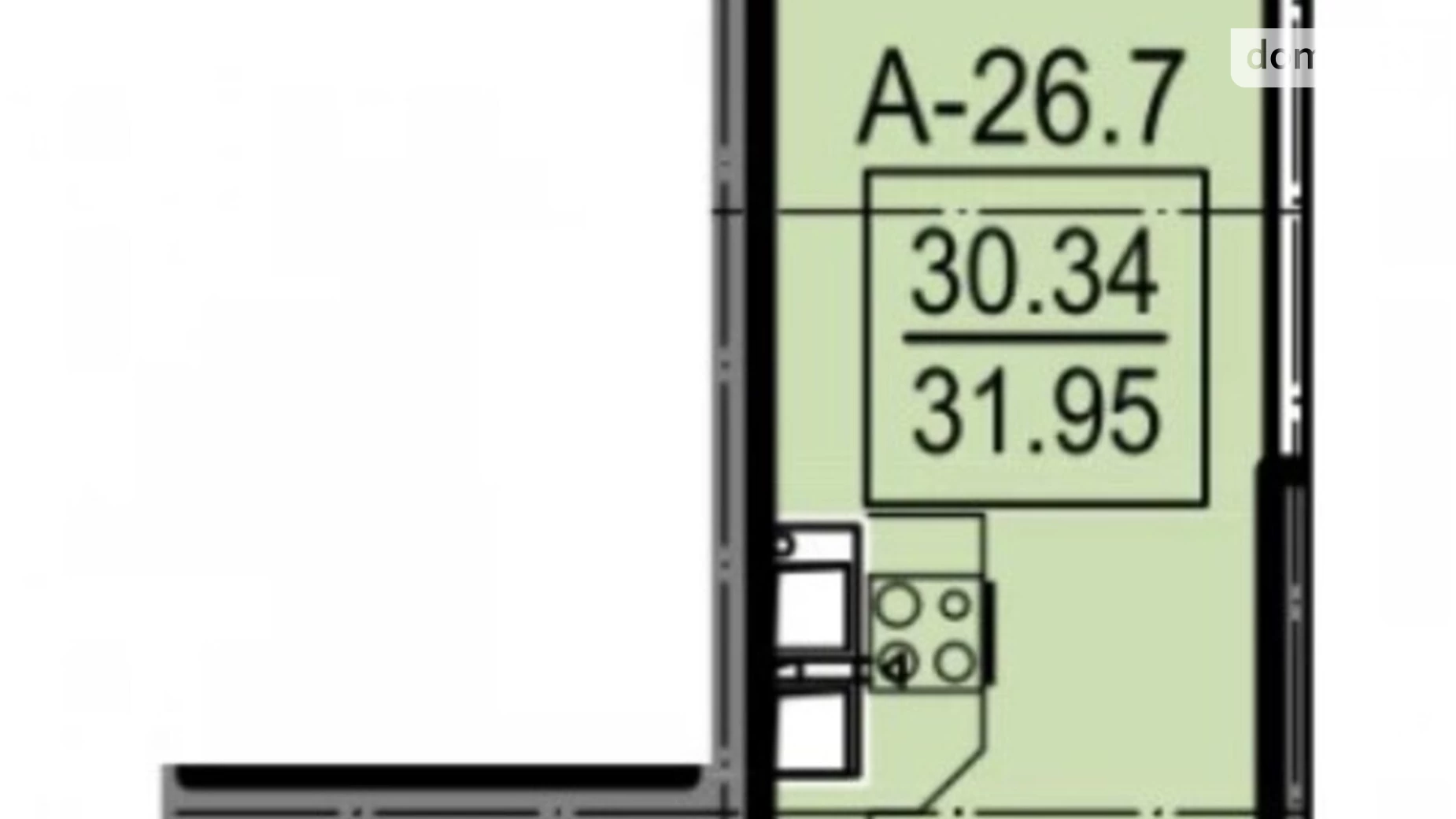 Продается 1-комнатная квартира 31.95 кв. м в Одессе, ул. Дача Ковалевского