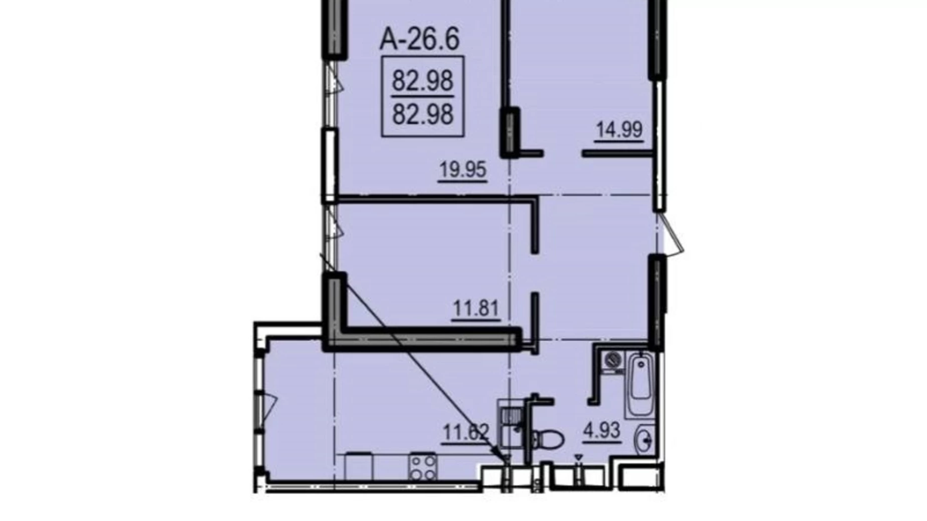 Продається 1-кімнатна квартира 83 кв. м у Одесі, вул. Дача Ковалевського, 5