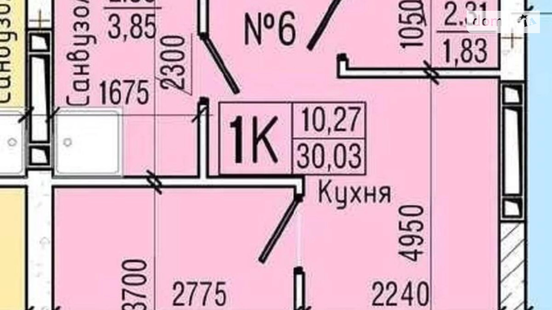 Продается 1-комнатная квартира 30 кв. м в Одессе, ул. Профсоюзная, 9А