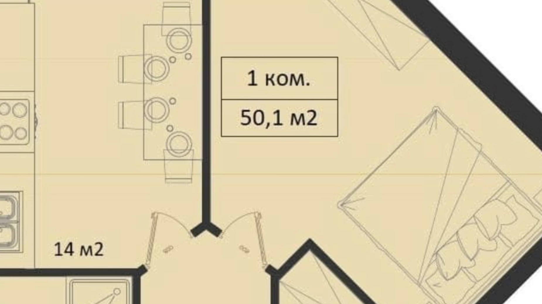 Продается 1-комнатная квартира 51 кв. м в Одессе, ул. Дача Ковалевского, 101 - фото 3