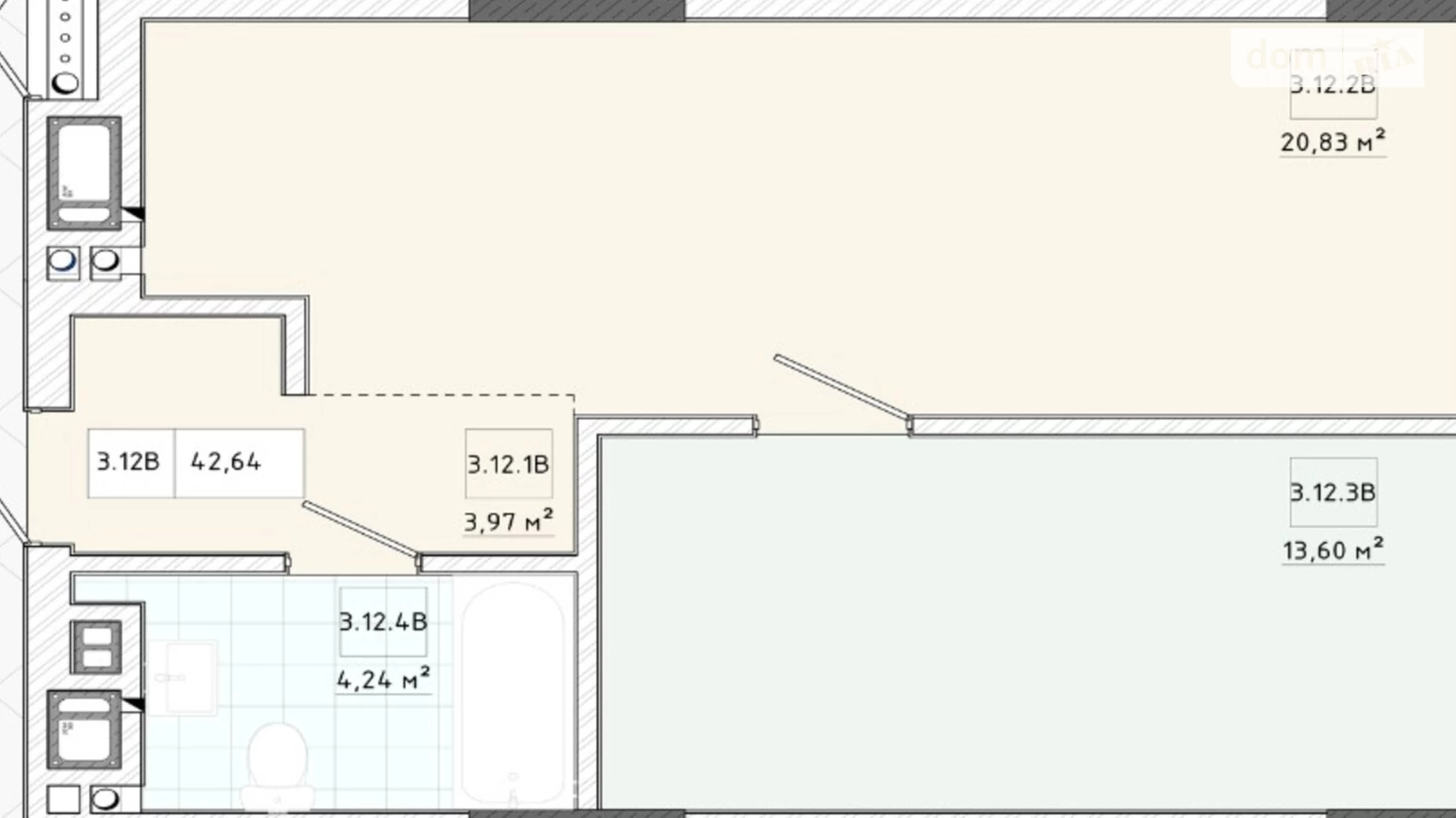 Продается 1-комнатная квартира 43 кв. м в Львове, ул. Трускавецкая - фото 4