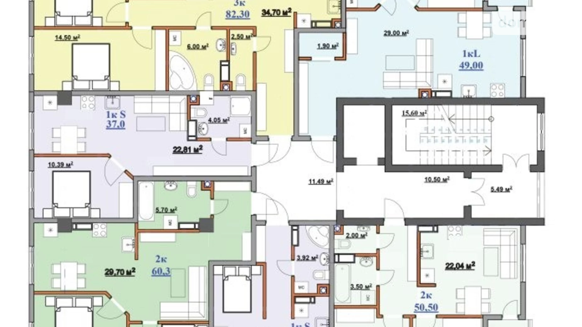 Продается 1-комнатная квартира 36.2 кв. м в Ивано-Франковске, ул. Целевича Юлиана, 20