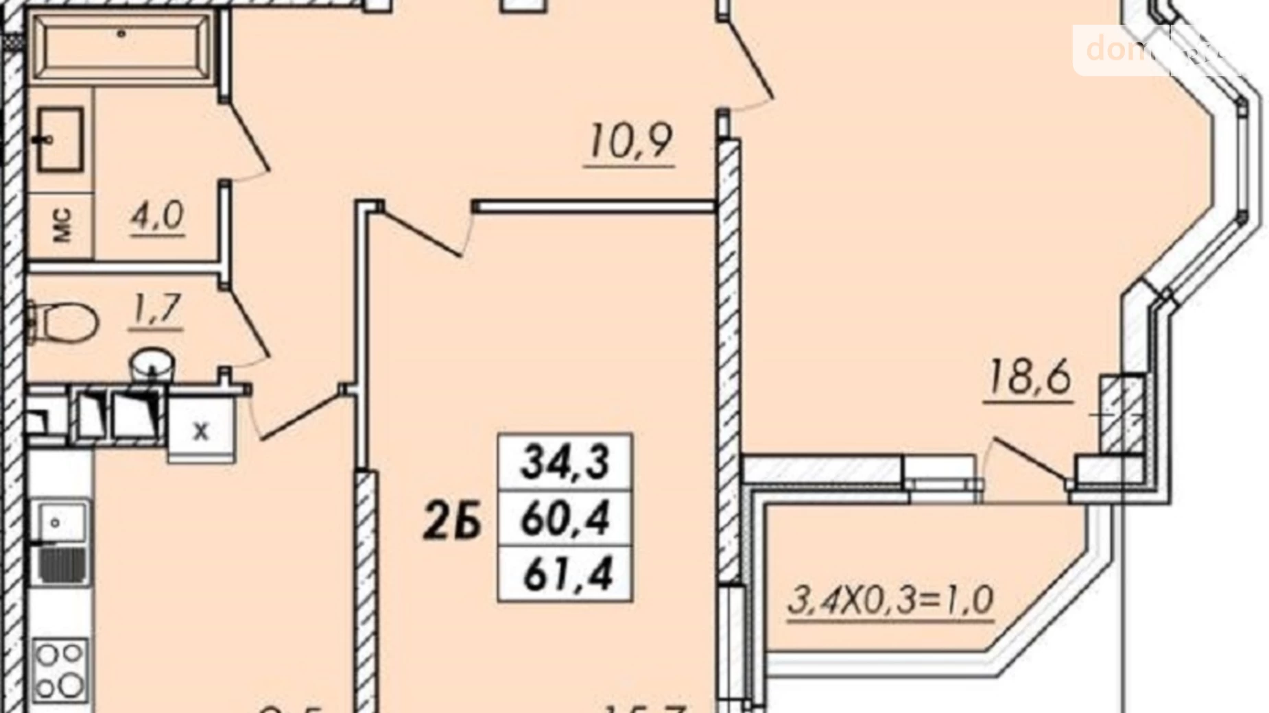 Продается 2-комнатная квартира 60.3 кв. м в Одессе, Овидиопольская дор. - фото 3