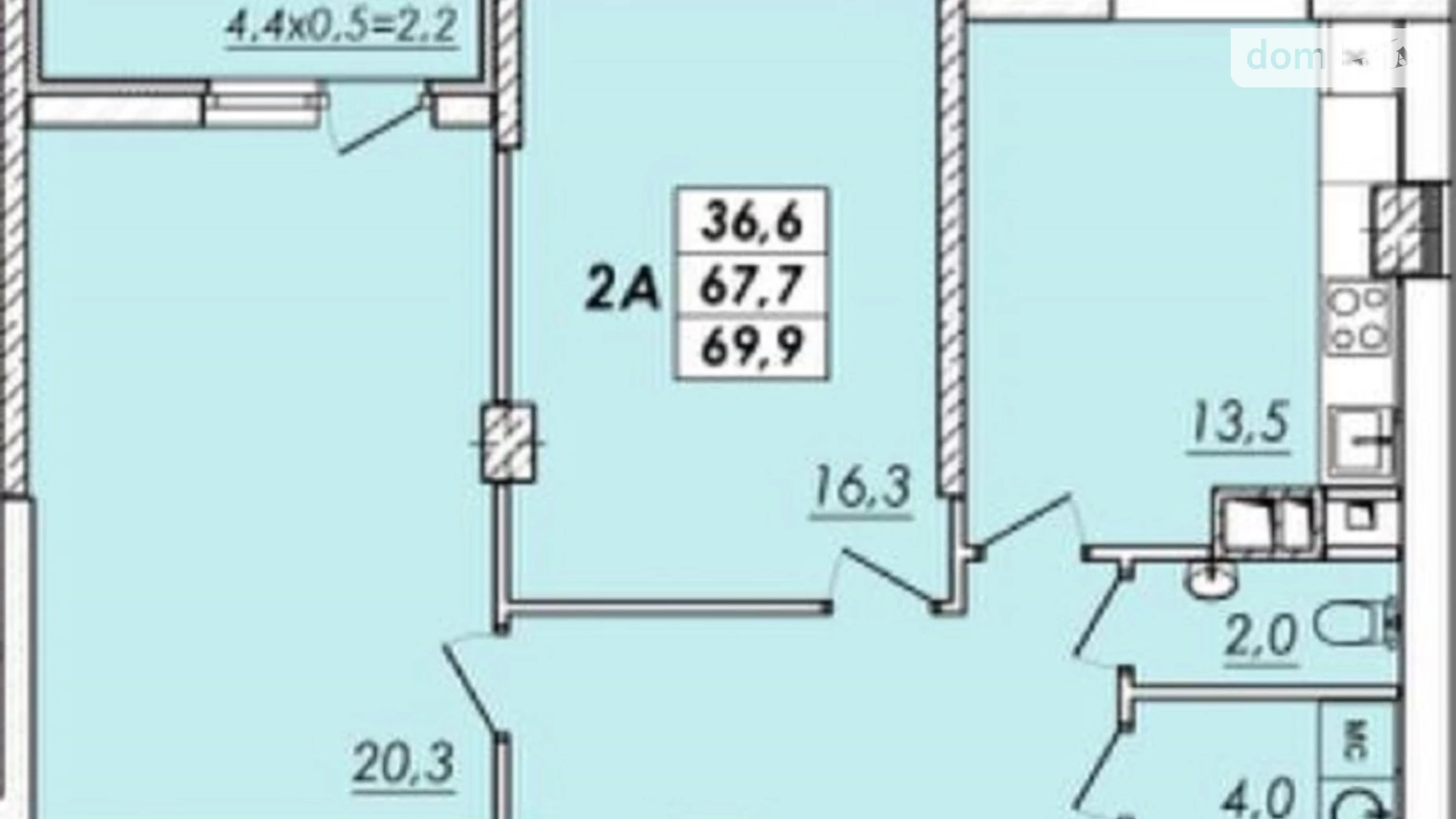 Продається 2-кімнатна квартира 69.3 кв. м у Одесі, вул. Овідіопольська