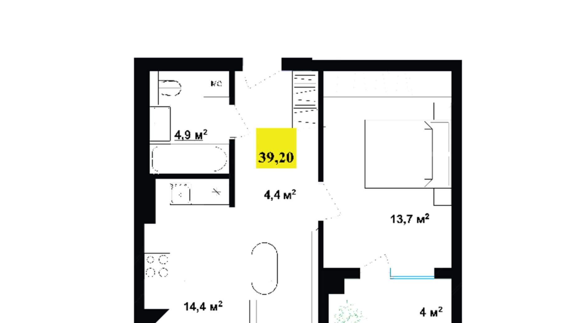 Продается 1-комнатная квартира 40 кв. м в Ивано-Франковске - фото 4