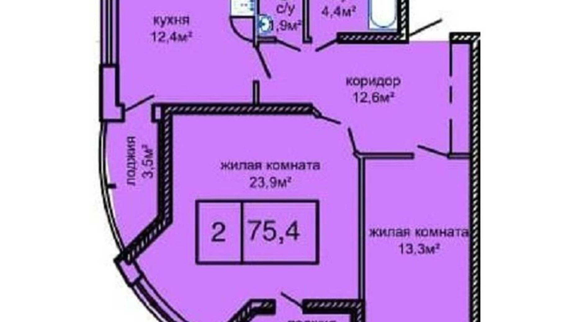 Продается 2-комнатная квартира 75 кв. м в Одессе, ул. Академика Королева