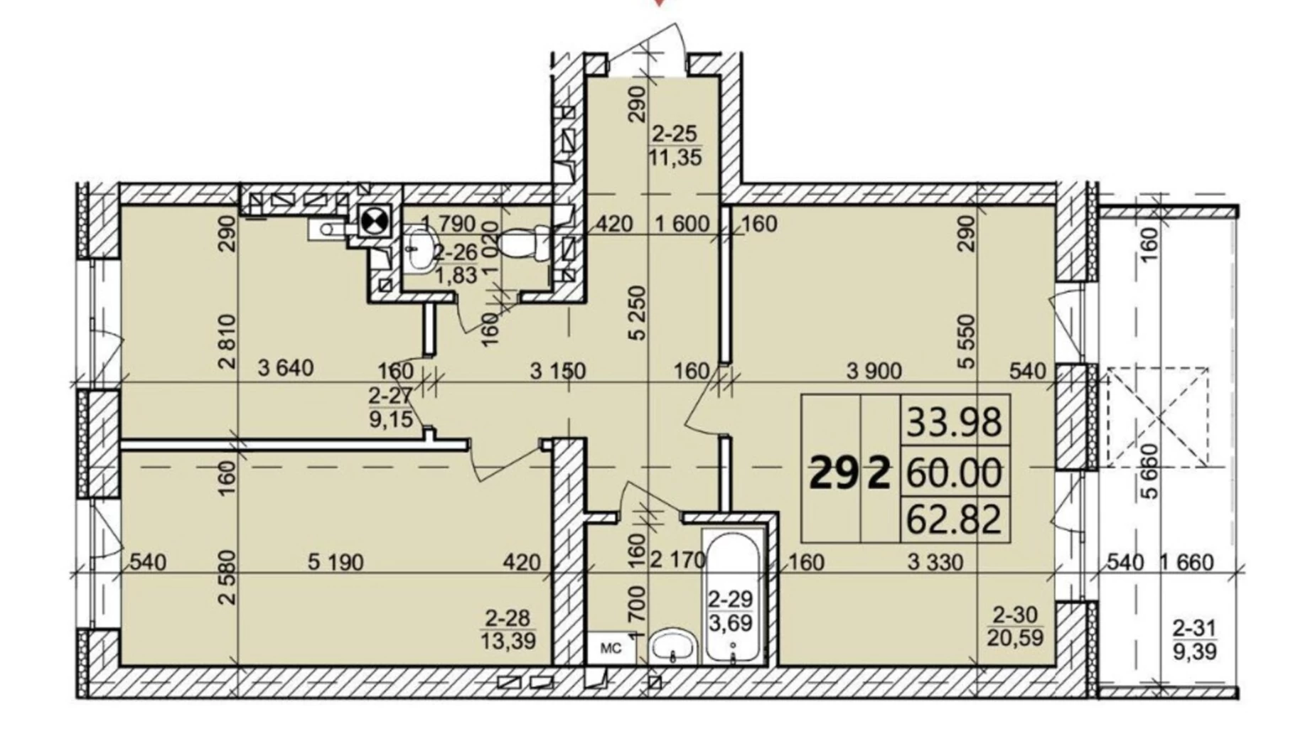 Продается 2-комнатная квартира 62 кв. м в Винниках, ул. Галицкая, 109 - фото 3