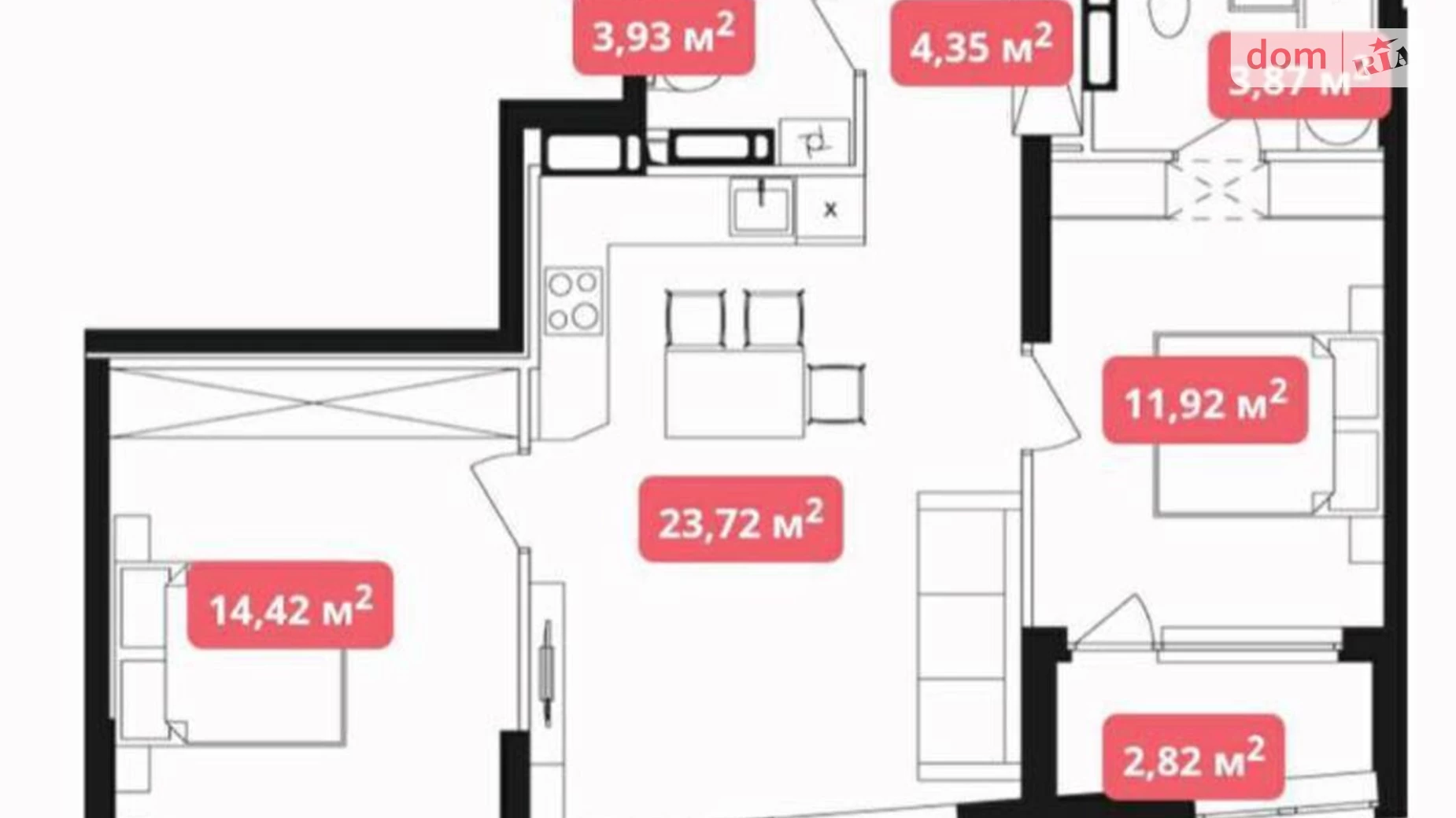 Продається 3-кімнатна квартира 103 кв. м у Києві, Наддніпрянське шосе, 2А