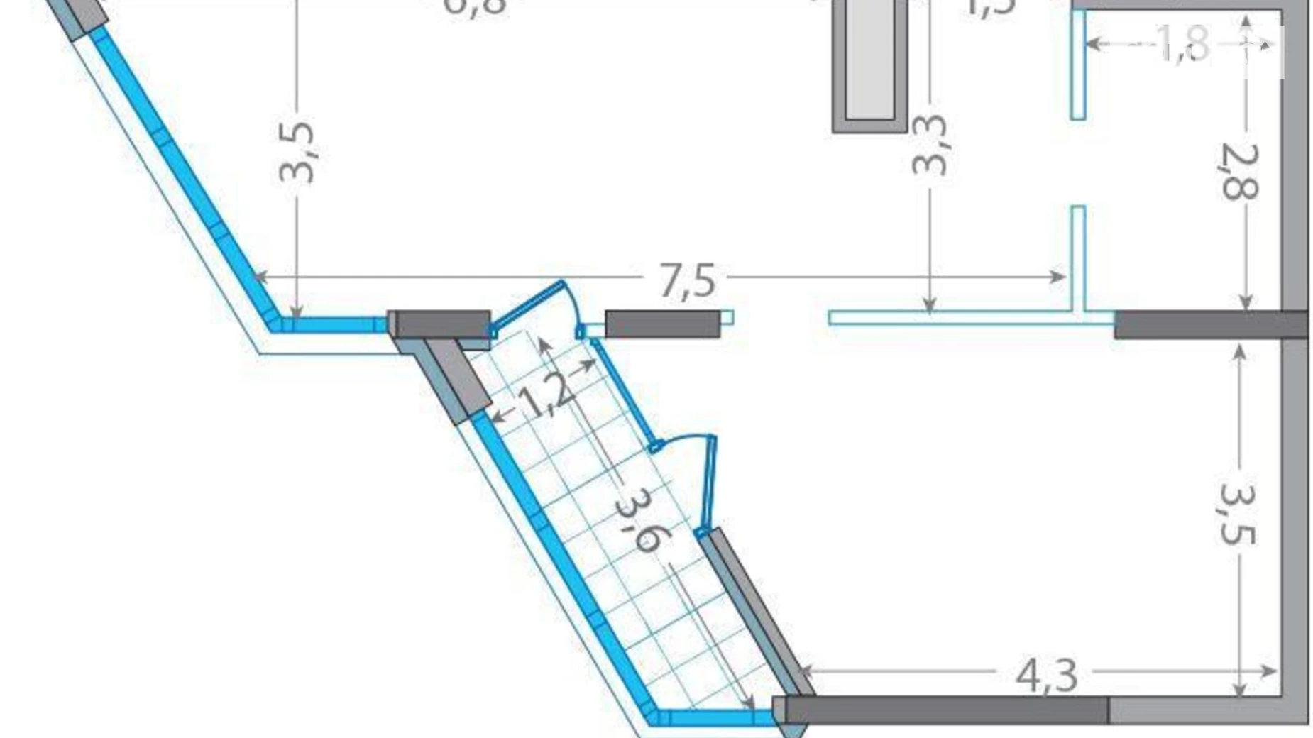 Продается 2-комнатная квартира 56 кв. м в Киеве, ул. Заречная, 1