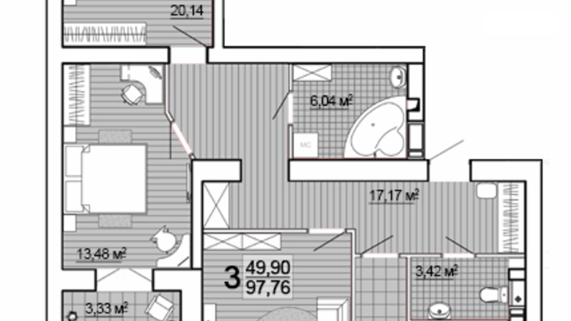 Продается 3-комнатная квартира 99 кв. м в Харькове, ул. Профессорская, 30