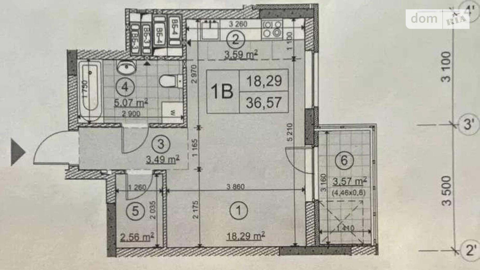 Продається 1-кімнатна квартира 36.5 кв. м у Києві, вул. Перемоги, 67