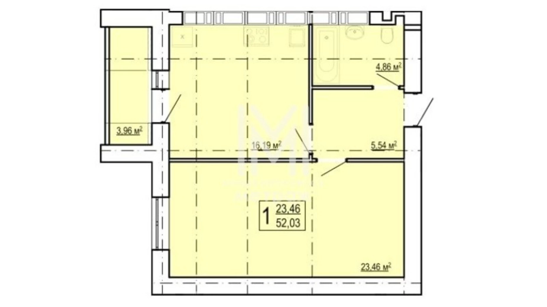 Продается 1-комнатная квартира 52 кв. м в Харькове, ул. Елизаветинская, 1А