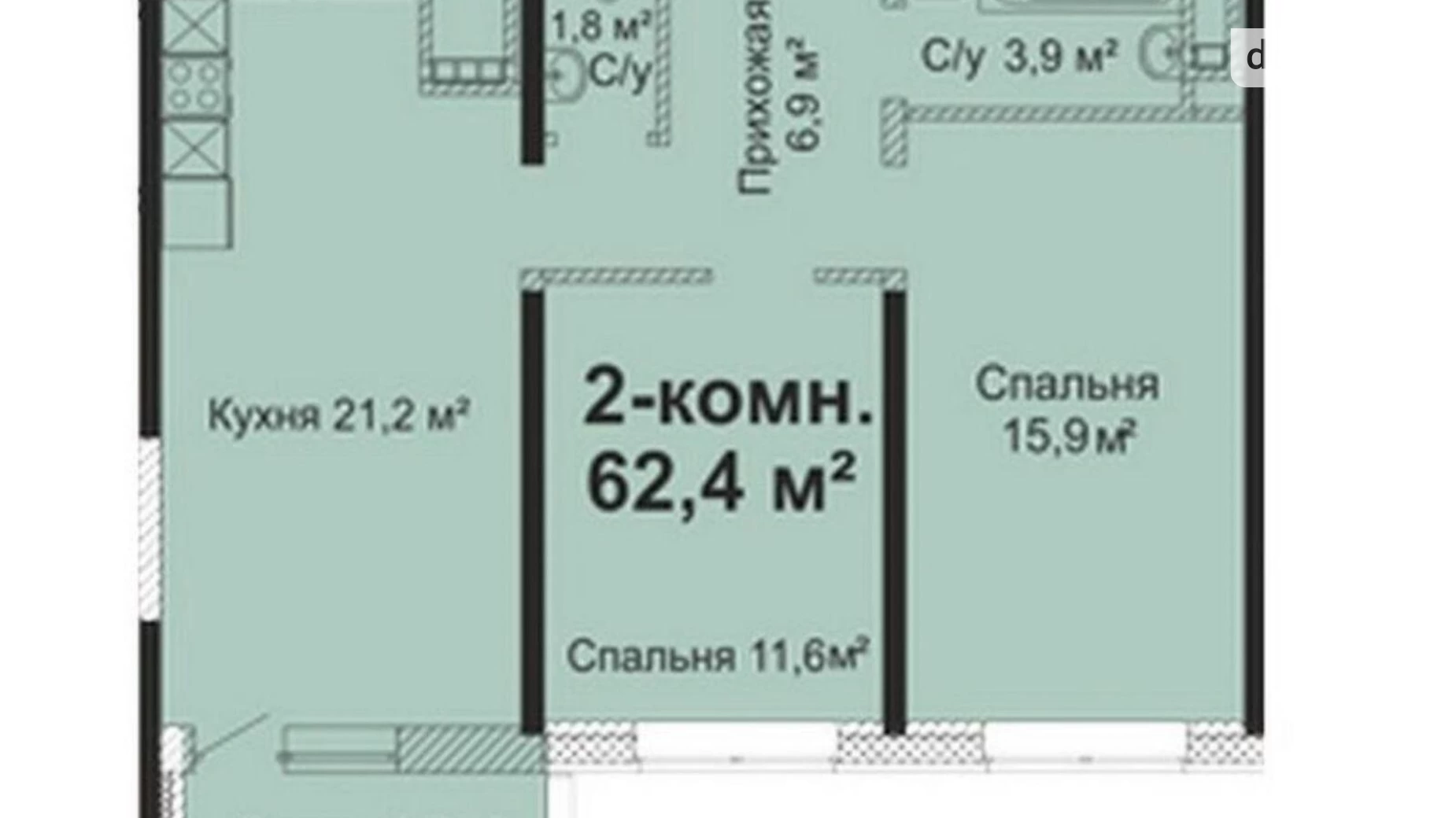 Продається 2-кімнатна квартира 63 кв. м у Одесі, вул. Варненська, 27/2А