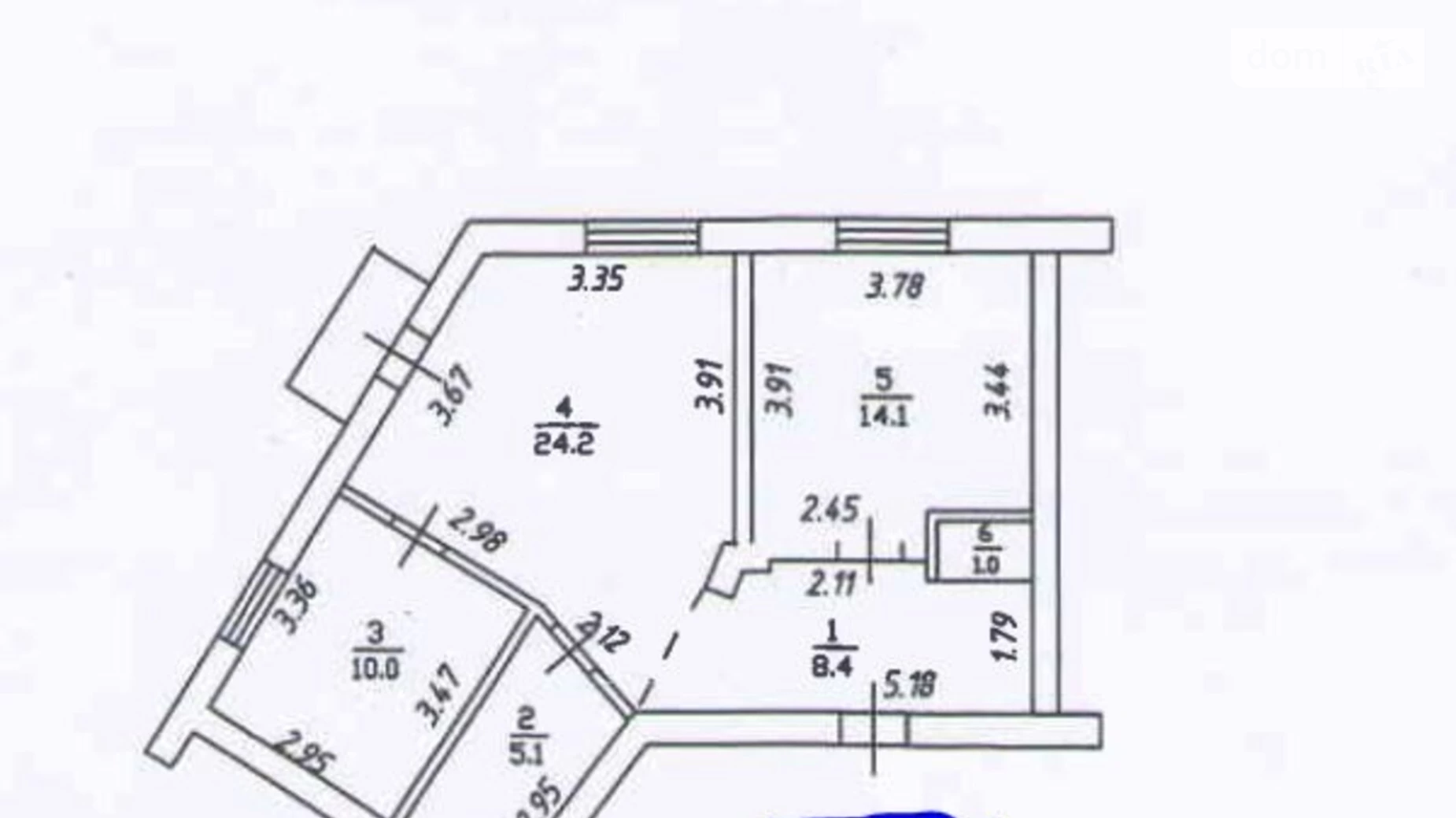 Продается 2-комнатная квартира 63.3 кв. м в Одессе, просп. Гагарина, 16