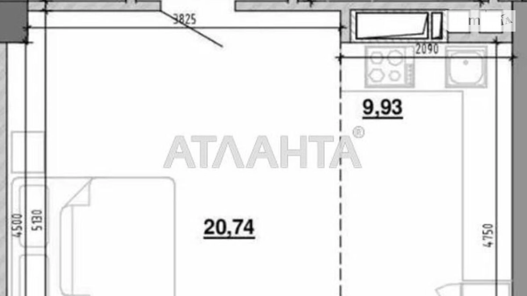 Продається 1-кімнатна квартира 40.92 кв. м у Львові, вул. Хмельницького Богдана