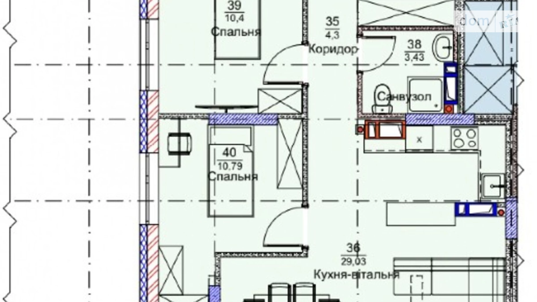 Продается 2-комнатная квартира 85.28 кв. м в Киеве, ул. Армянская, 8/127