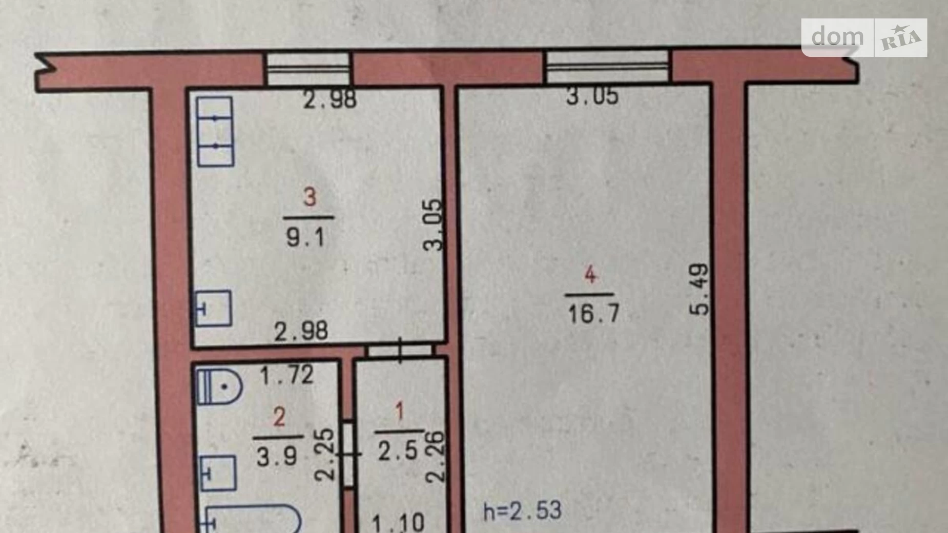 Продается 1-комнатная квартира 32 кв. м в Хмельницком, ул. Романа Шухевича(Курчатова)