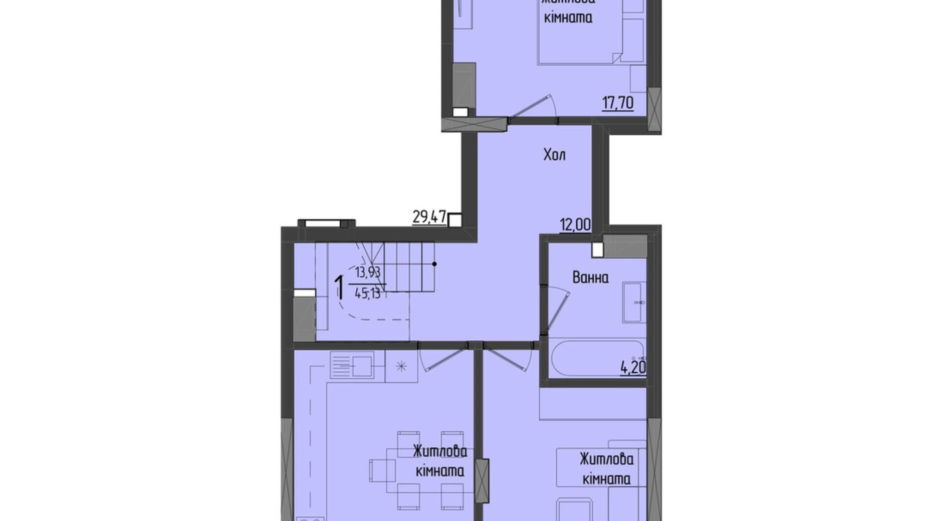 Продается 4-комнатная квартира 114.54 кв. м в Черновцах, ул. Науки, 1