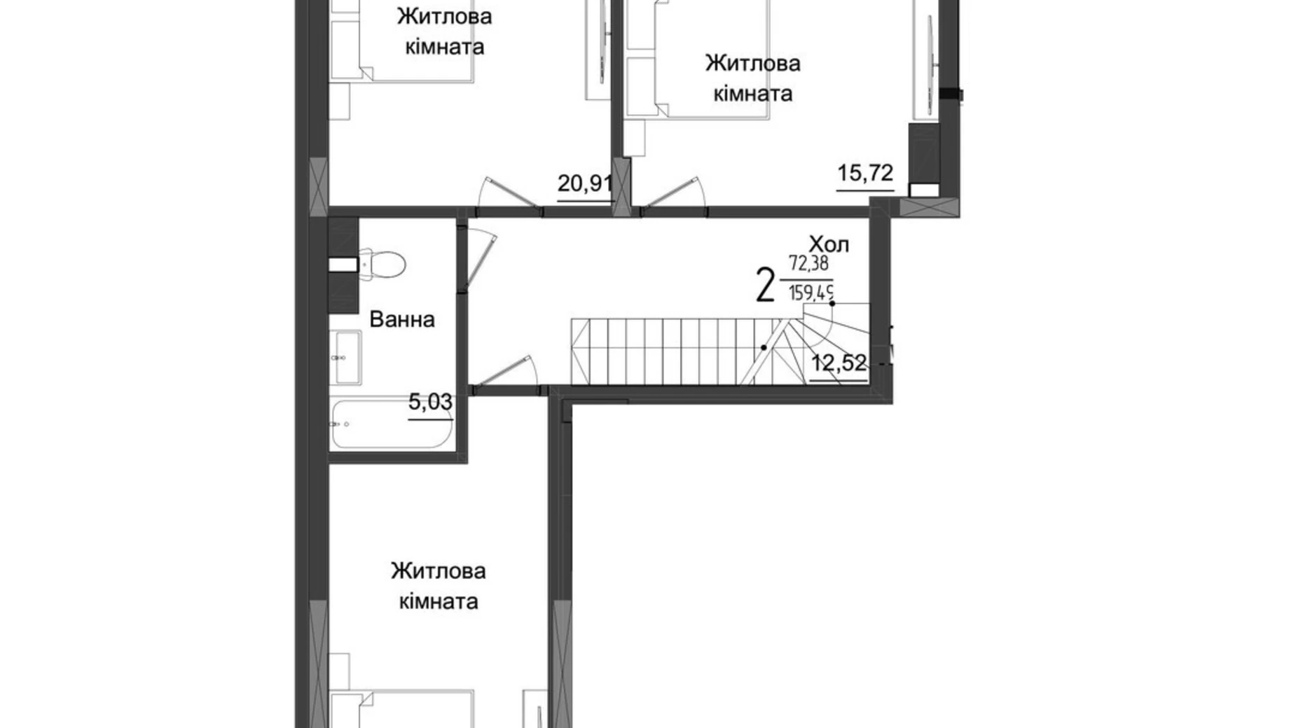 Продается 4-комнатная квартира 158.07 кв. м в Черновцах - фото 2