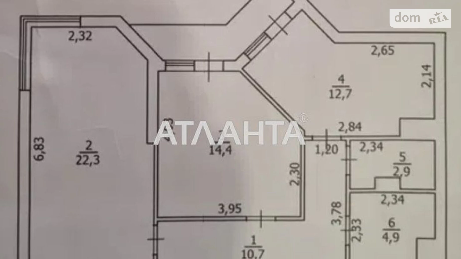 Продається 2-кімнатна квартира 70 кв. м у Одесі, вул. Проценка