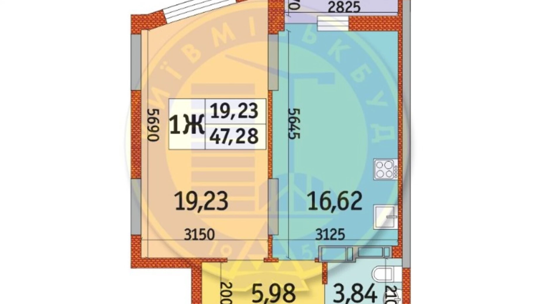 Продается 1-комнатная квартира 47 кв. м в Киеве, ул. Николая Кибальчича, 2