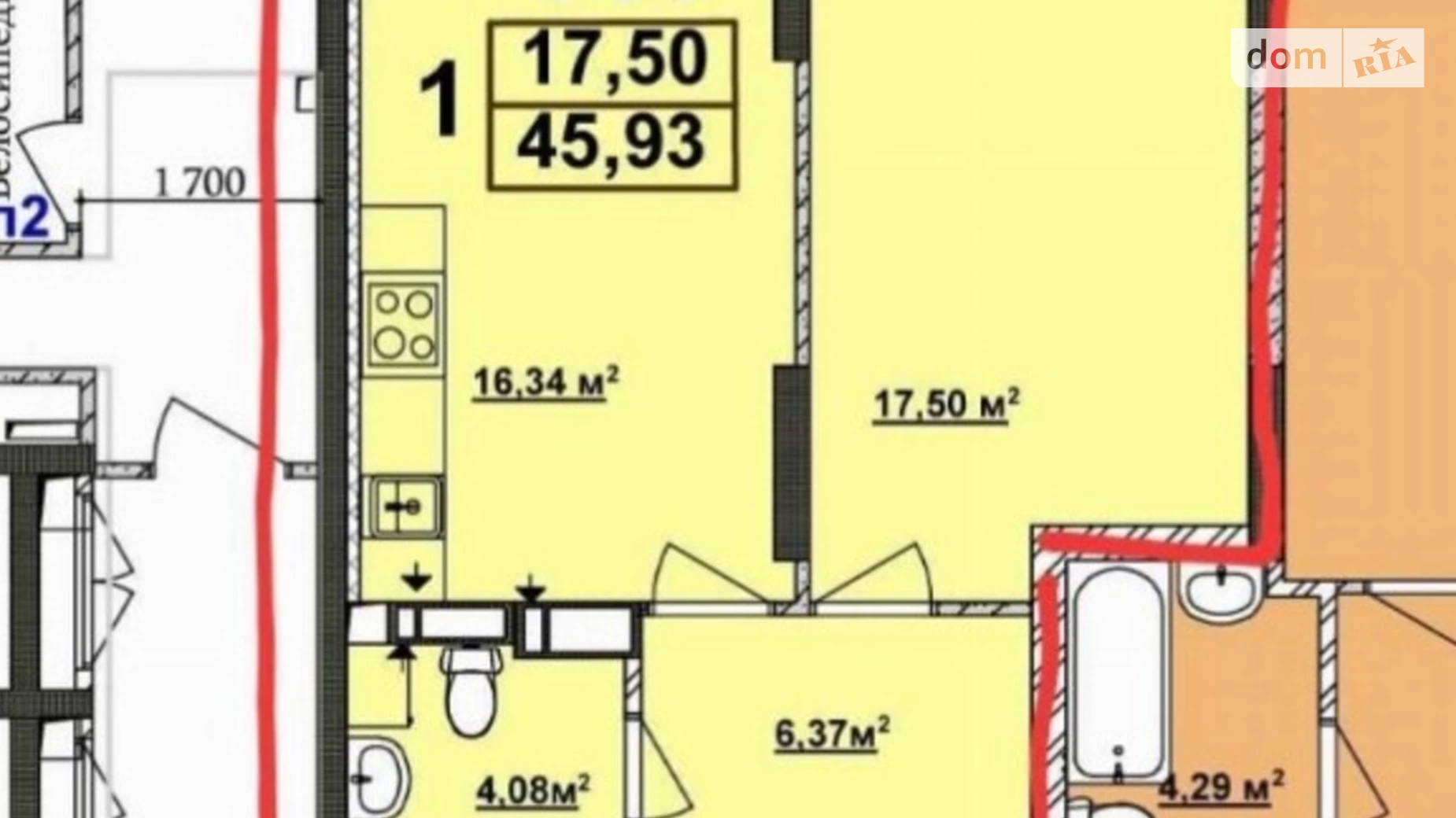 Продається 1-кімнатна квартира 45 кв. м у Києві, вул. Миколи Кибальчича, 2