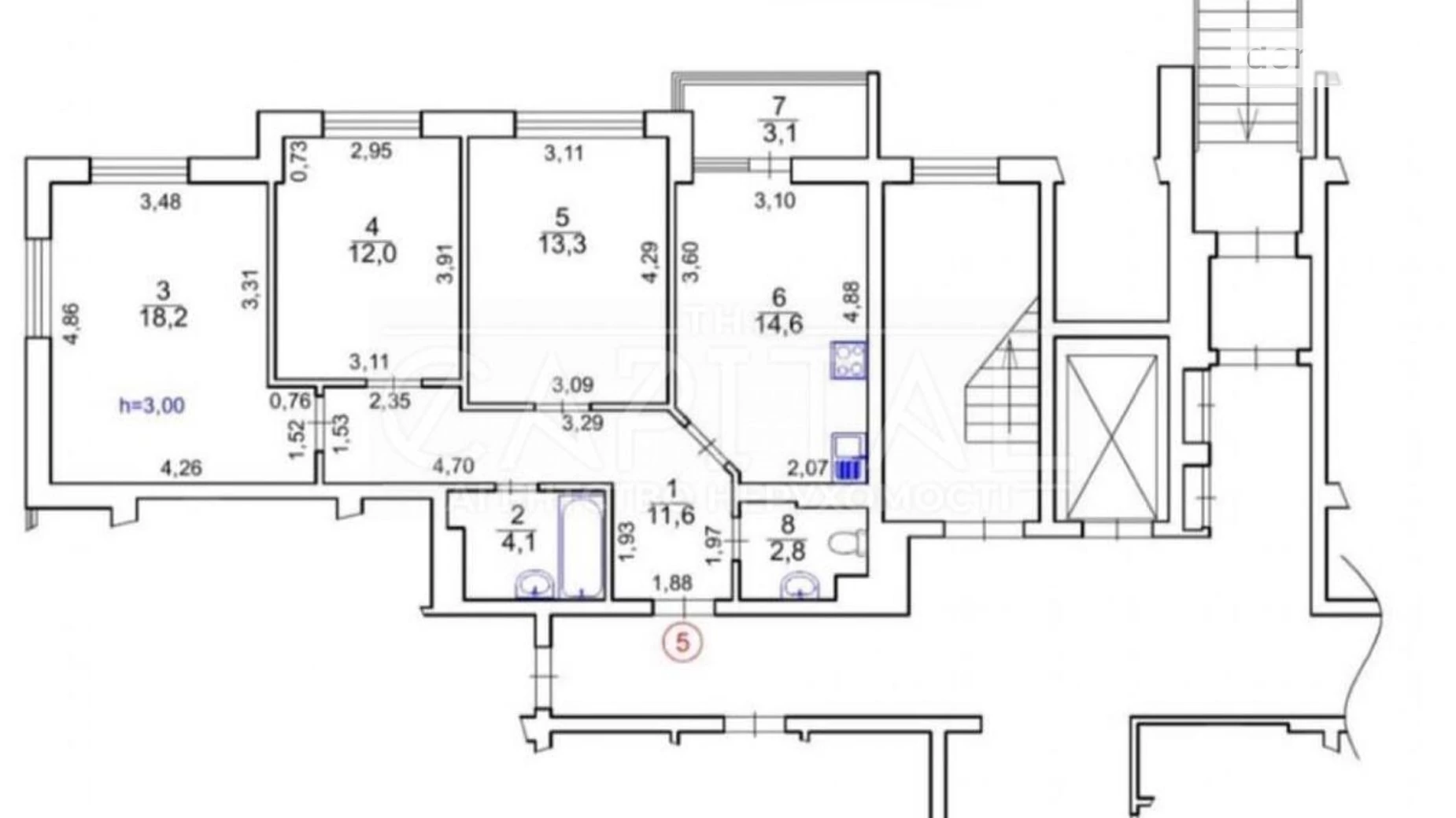 Продается 3-комнатная квартира 80 кв. м в Киеве, ул. Бережанская, 15 - фото 2