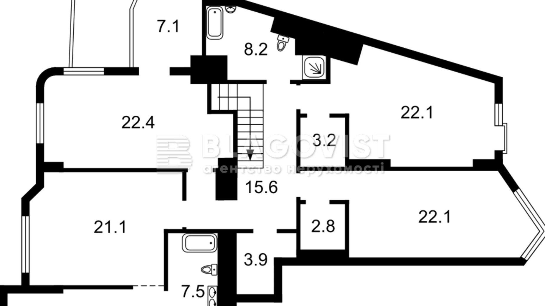 Продается 4-комнатная квартира 240 кв. м в Киеве, ул. Богдана Хмельницкого, 58А