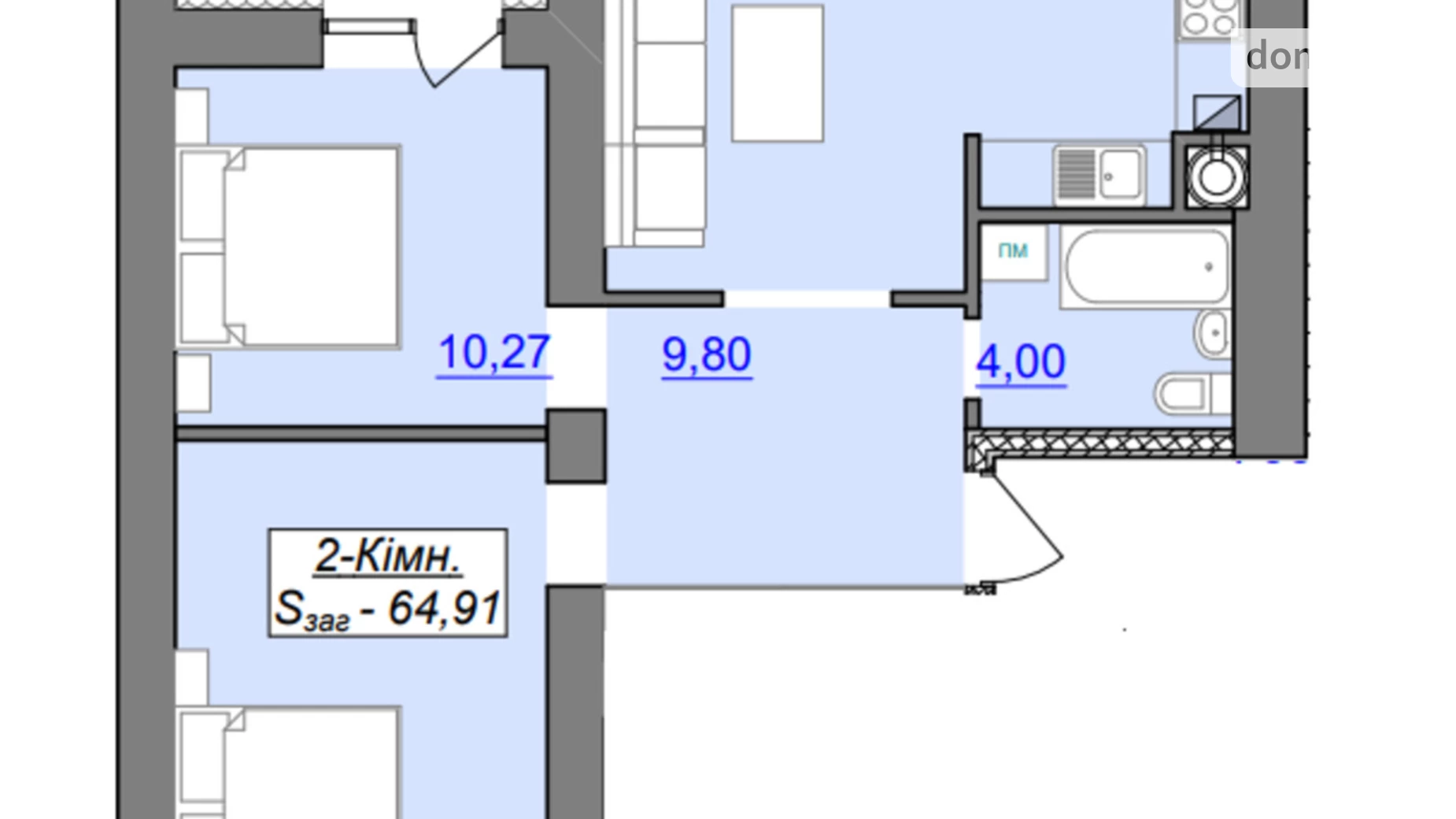 Продается 2-комнатная квартира 65 кв. м в Ивано-Франковске, вулиця Бугая