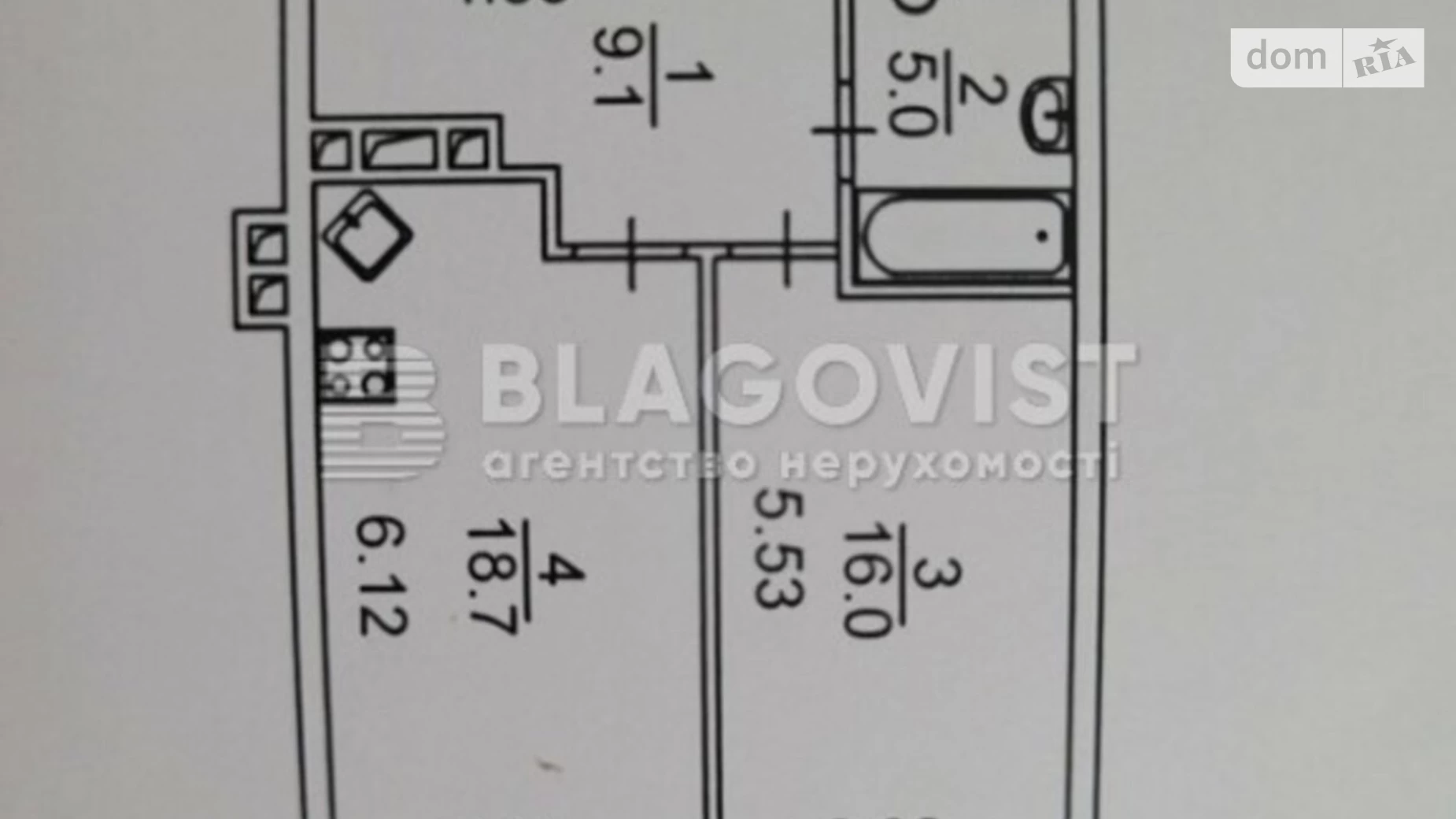 Продається 1-кімнатна квартира 51 кв. м у Києві, вул. Анатолія Петрицького, 17