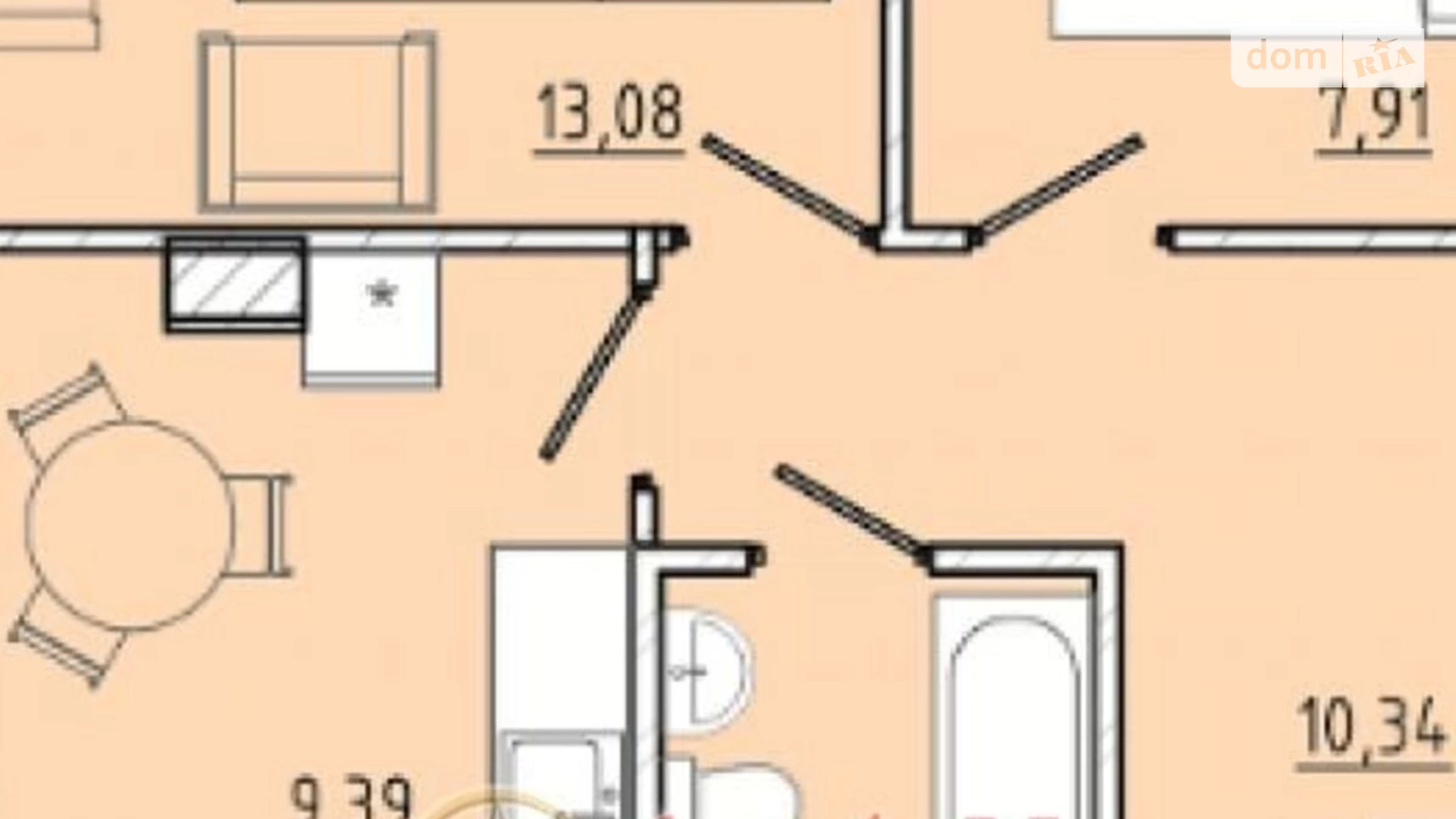 Продается 2-комнатная квартира 44.35 кв. м в Одессе, ул. Марсельская