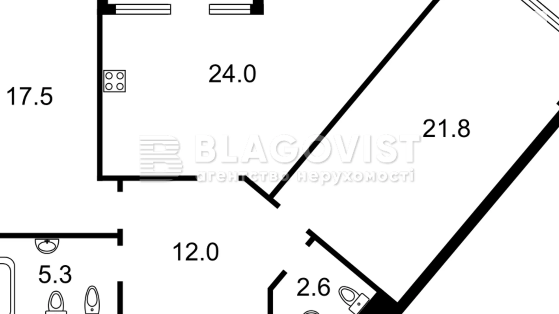 Продается 2-комнатная квартира 85 кв. м в Киеве, Крепостной(Тверской) туп., 7В