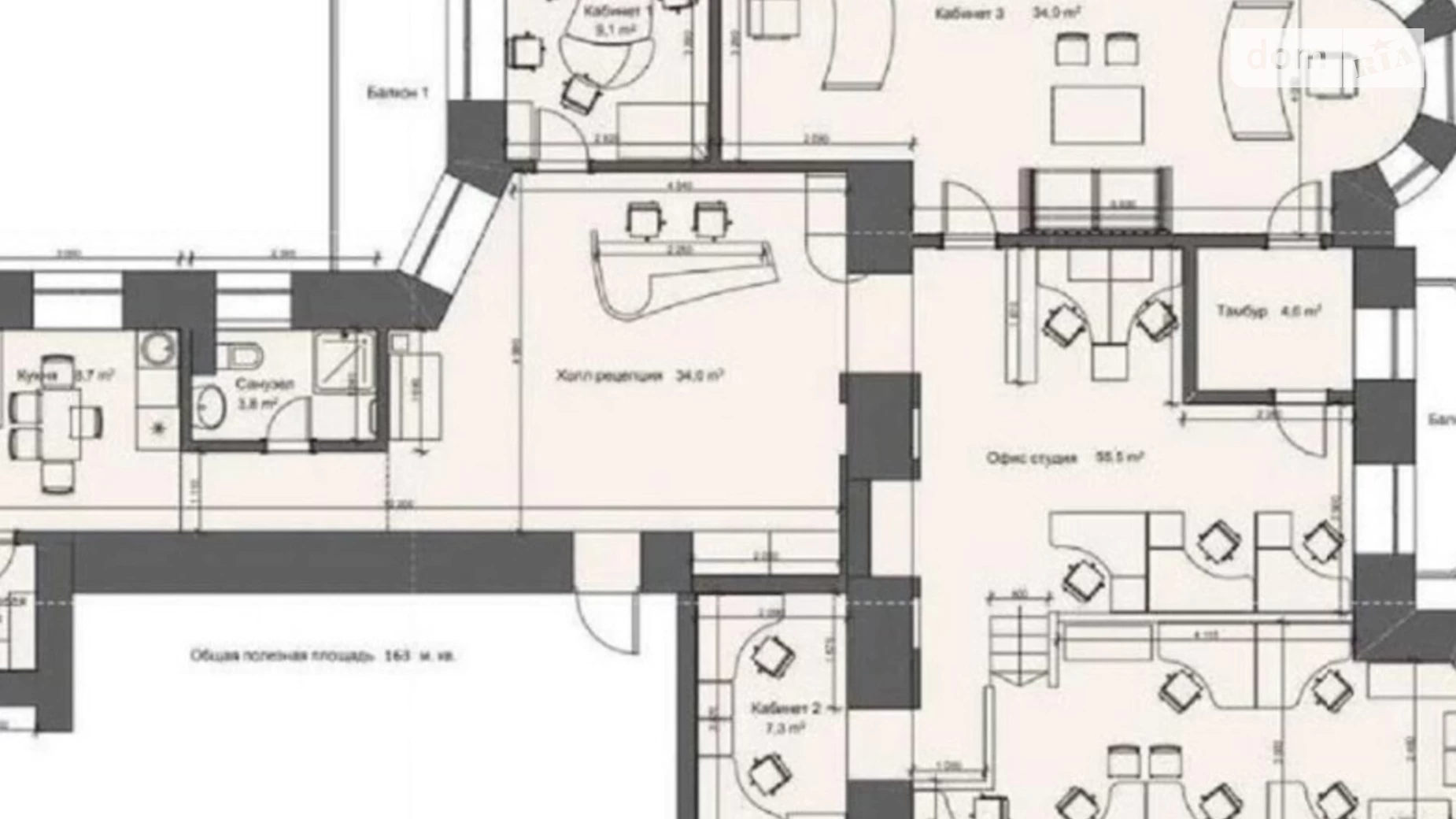 Продается 4-комнатная квартира 163 кв. м в Киеве, ул. Саксаганского, 58 - фото 3