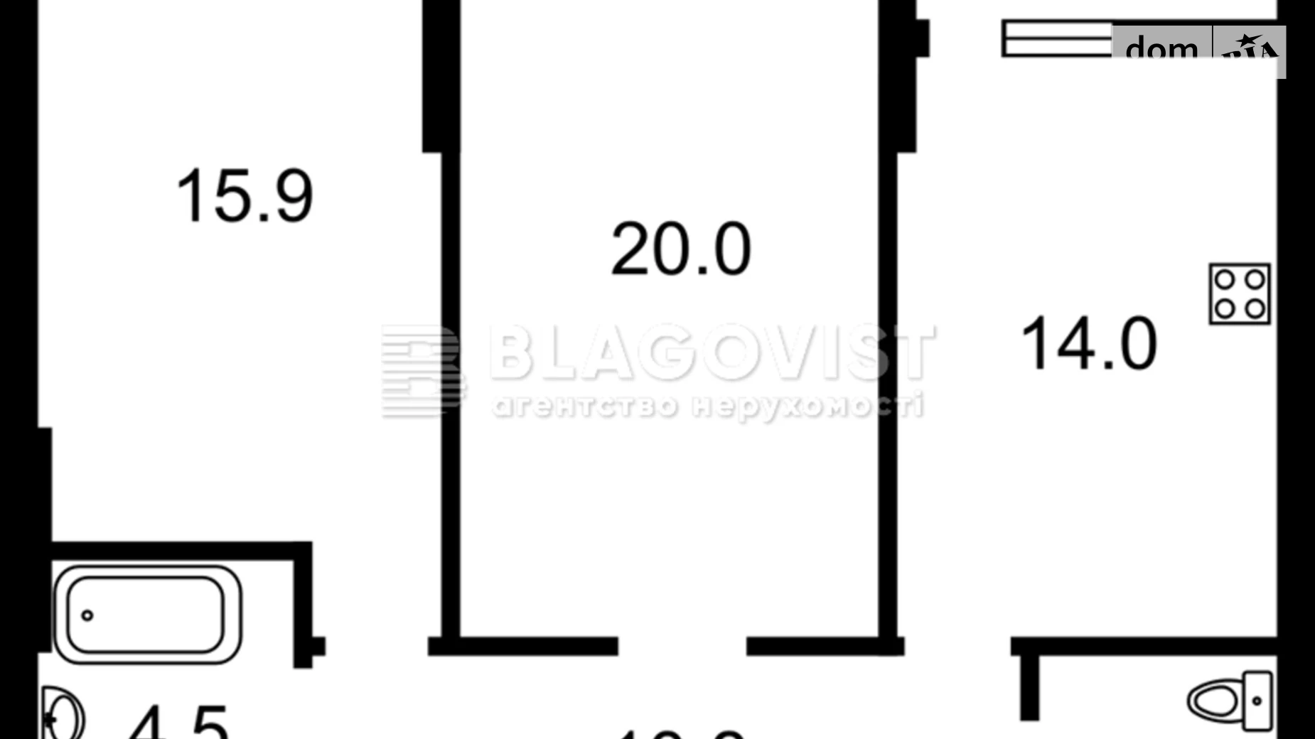 Продается 2-комнатная квартира 74 кв. м в Киеве, ул. Бульварно-Кудрявская, 17А