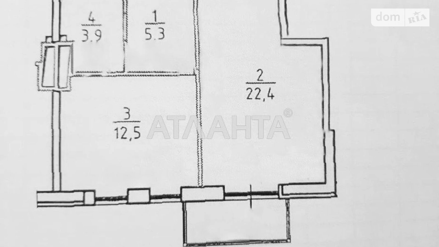 Продається 1-кімнатна квартира 46 кв. м у Одесі, пров. Середньофонтанський, 3А