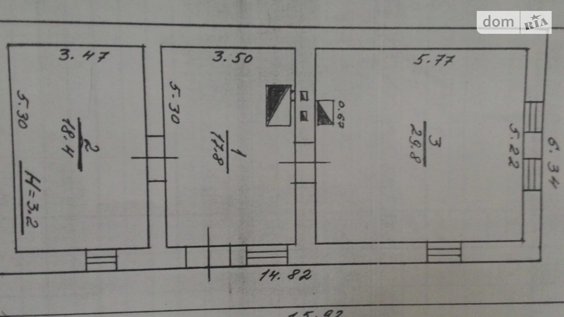 Продается одноэтажный дом 66 кв. м с верандой, вул. без назви