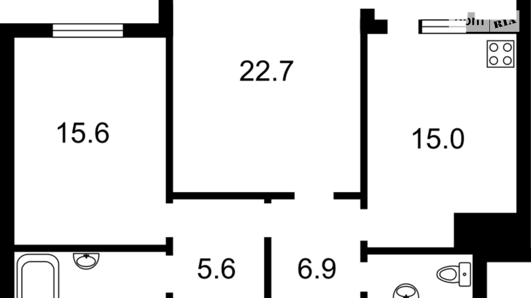 Продается 3-комнатная квартира 80 кв. м в Киеве, ул. Максима Кривоноса, 17 - фото 3