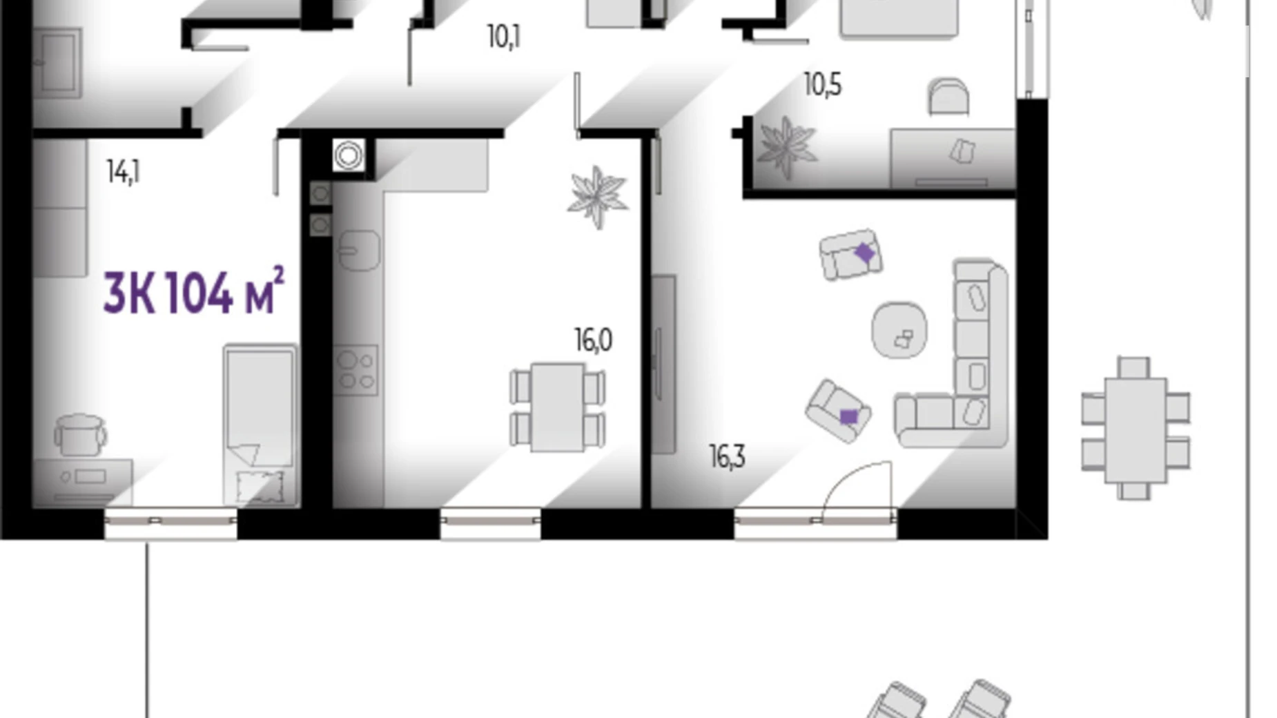 Продается 3-комнатная квартира 104 кв. м в Волчинце, ул. Тараса Шевченко, 115 - фото 2