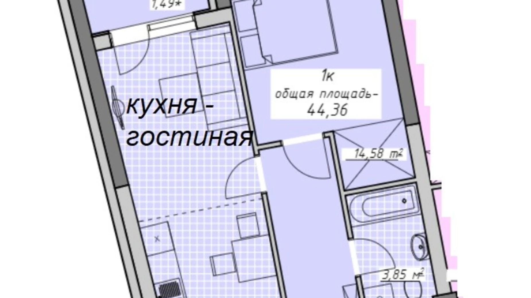 Продається 1-кімнатна квартира 45 кв. м у Одесі, пров. Курортний