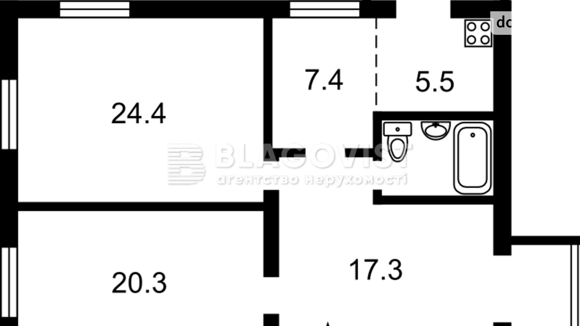 Продается 3-комнатная квартира 87 кв. м в Киеве, ул. Институтская, 19В