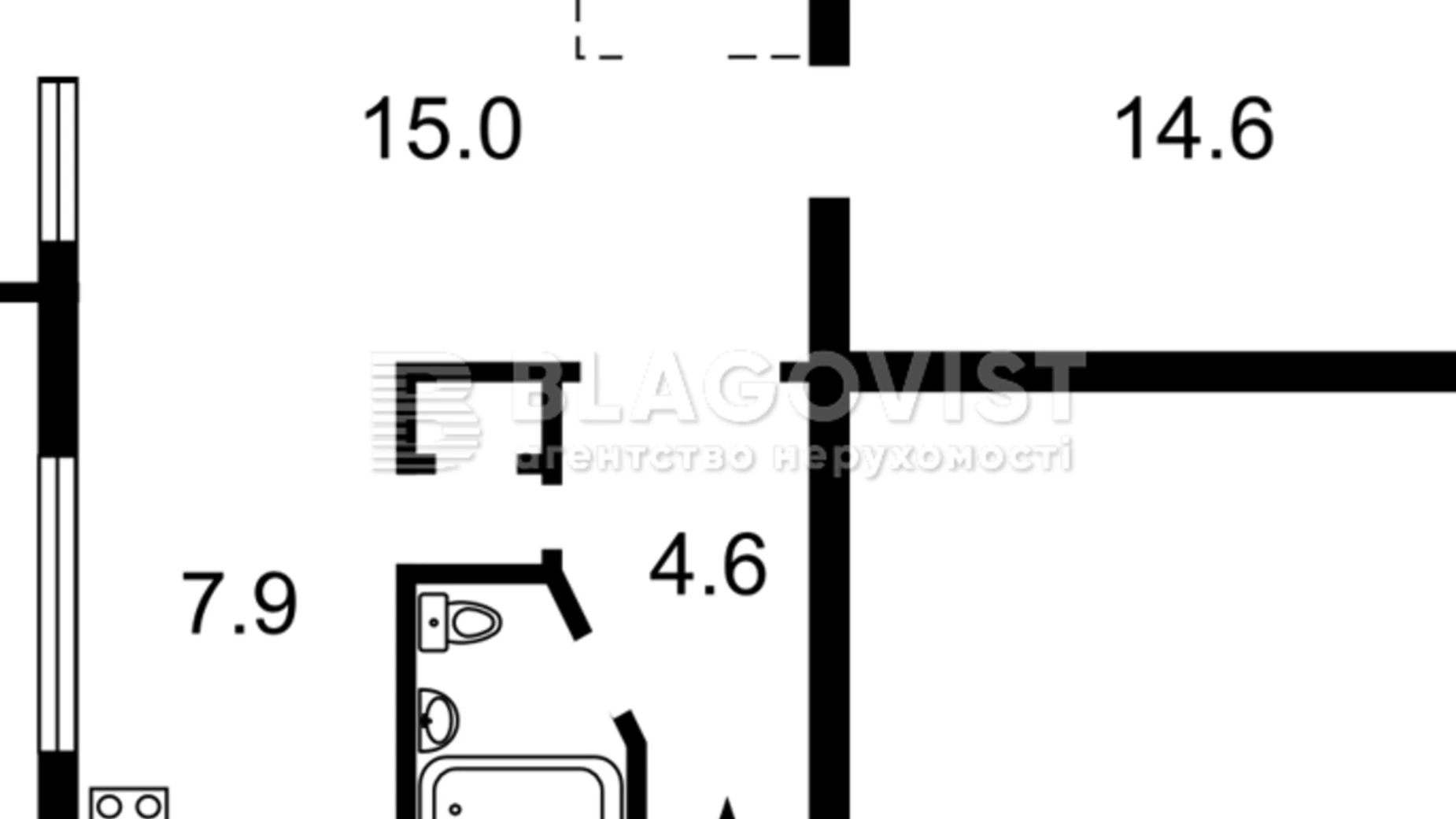 Продается 2-комнатная квартира 46 кв. м в Киеве, ул. Кудрявская, 27/29