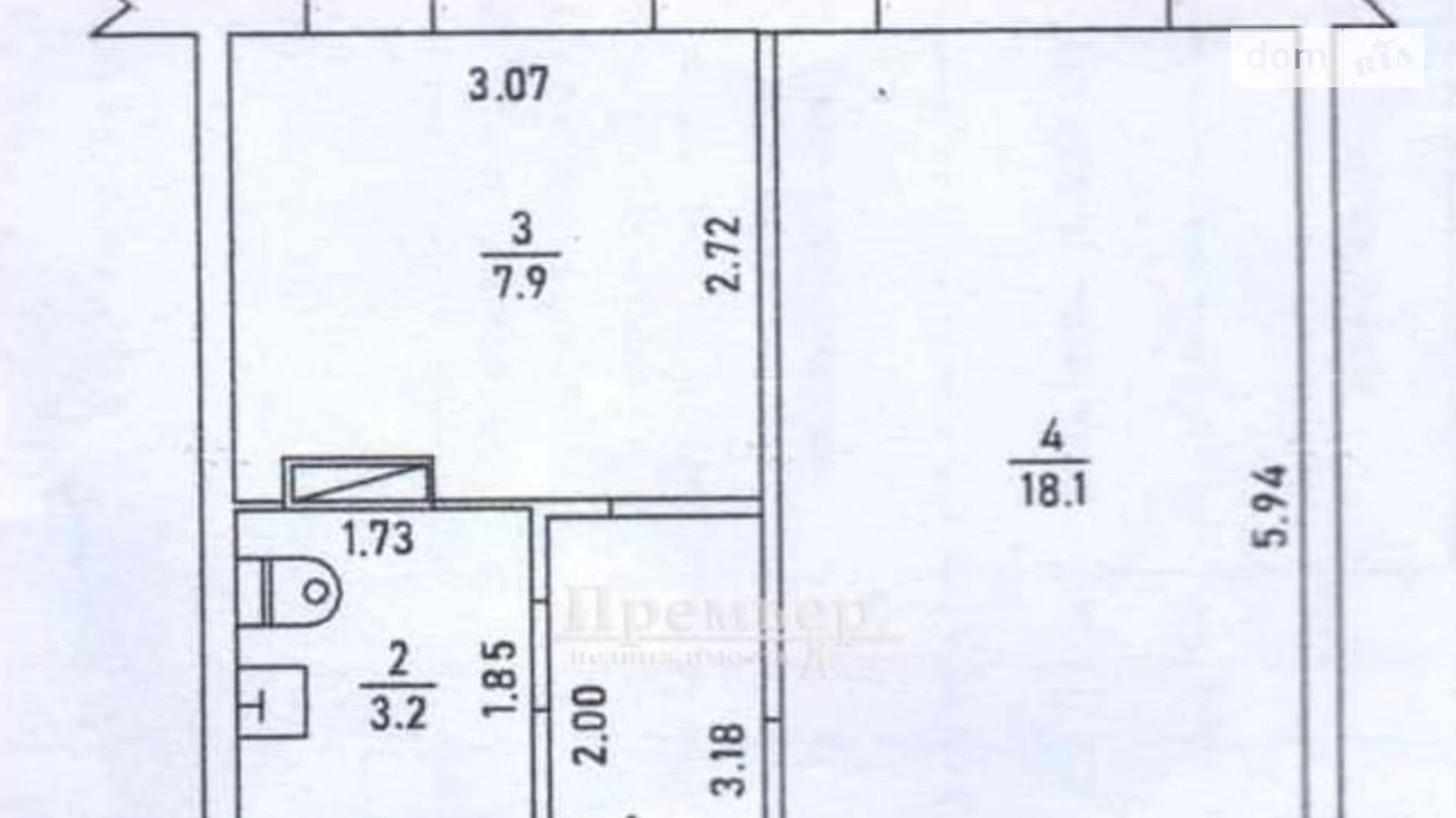 Продається 1-кімнатна квартира 37 кв. м у Одесі, вул. Курська, 161