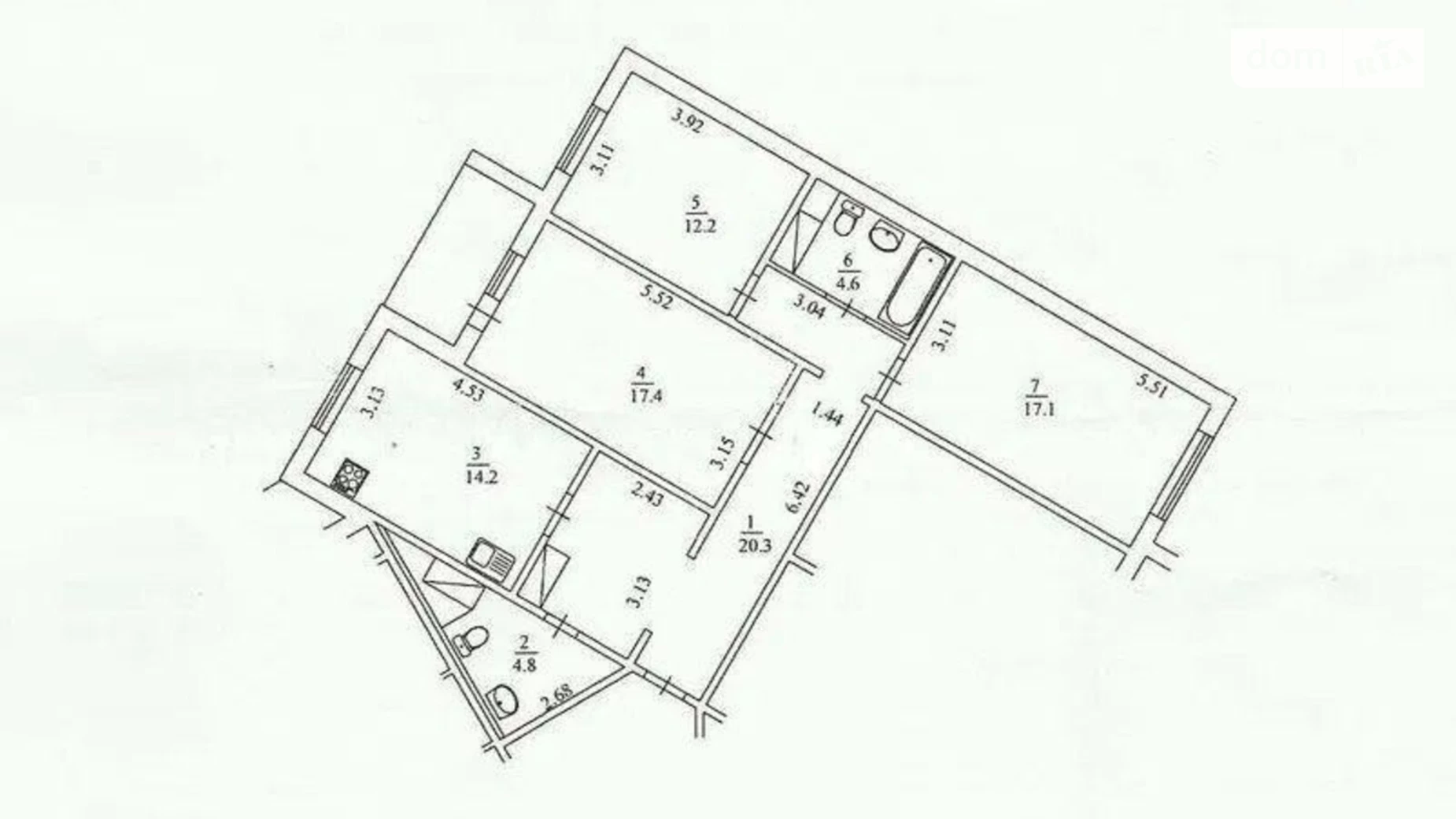 Продается 3-комнатная квартира 94 кв. м в Киеве, ул. Драгоманова, 1Е