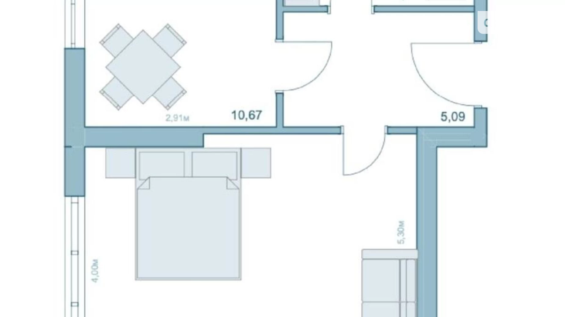 Продается 1-комнатная квартира 44 кв. м в Киеве, ул. Степана Руданского, 9А - фото 2