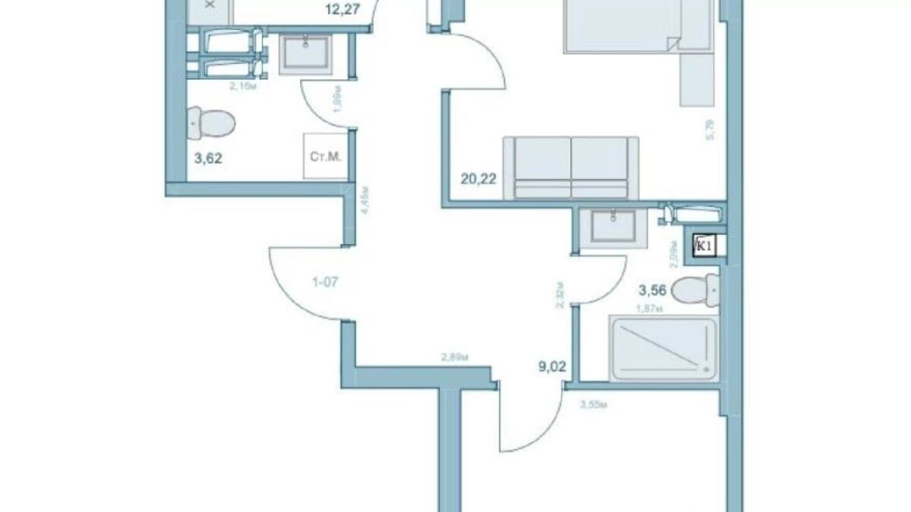 Продается 2-комнатная квартира 67 кв. м в Киеве, ул. Степана Руданского, 9А - фото 2