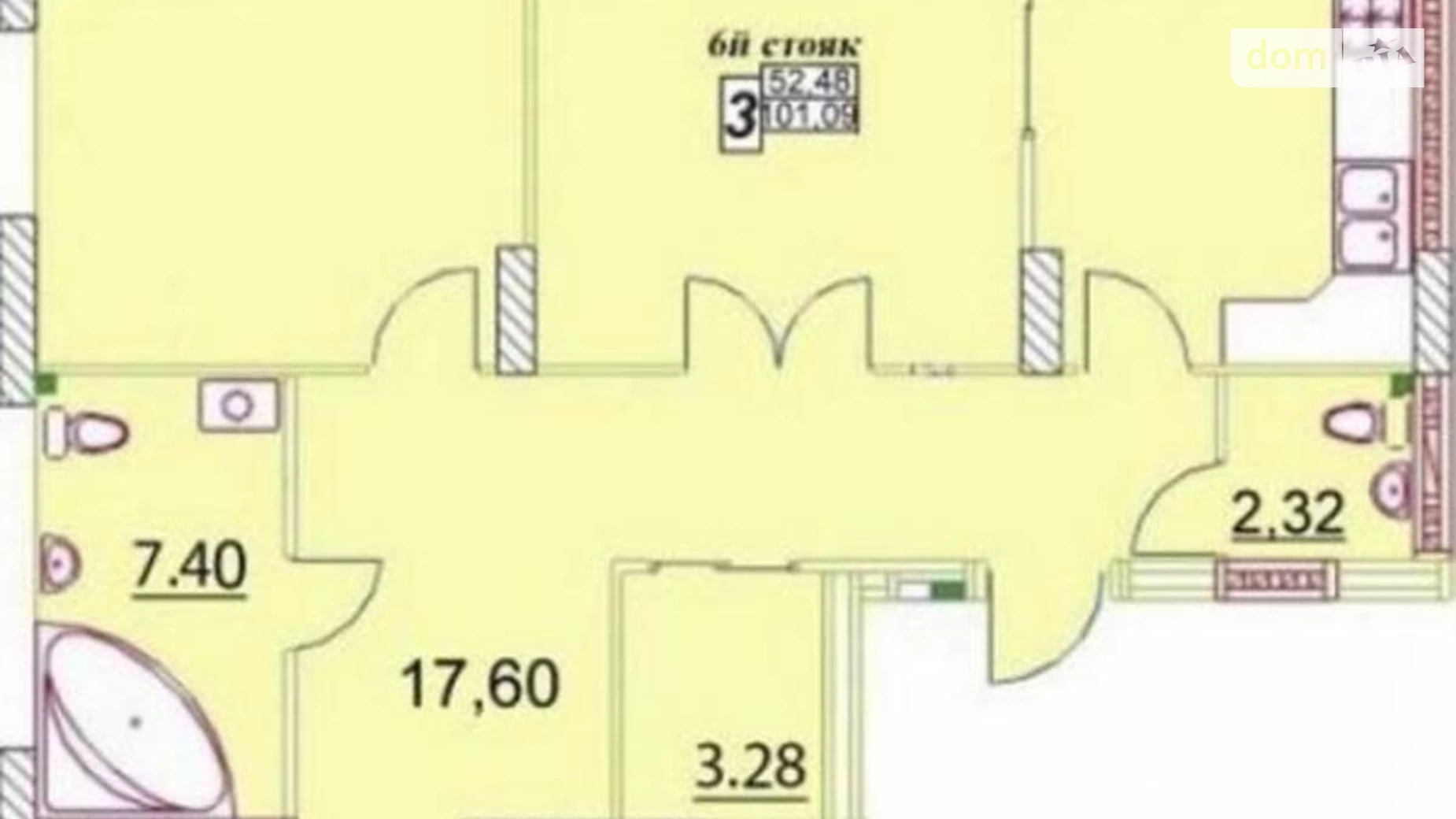 Продається 3-кімнатна квартира 101 кв. м у Одесі, вул. Маршала Малиновського