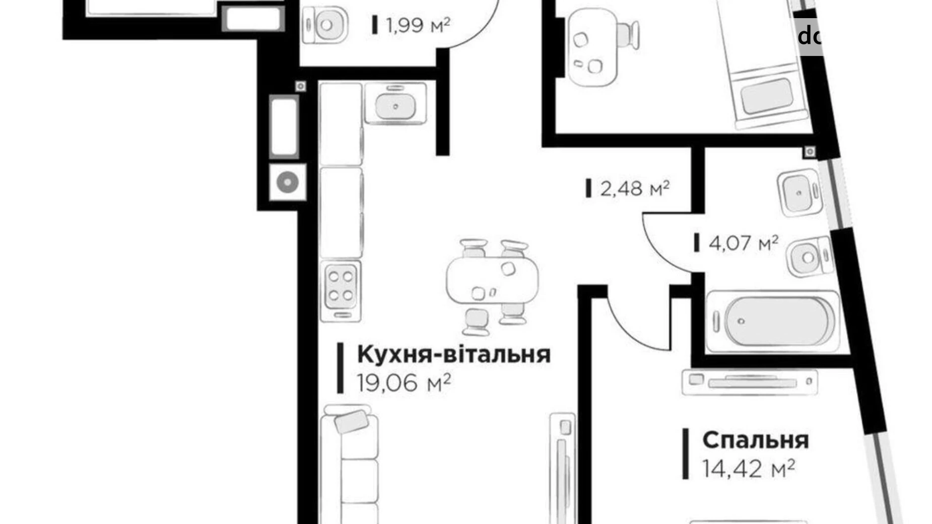 Продается 2-комнатная квартира 64 кв. м в Львове - фото 2