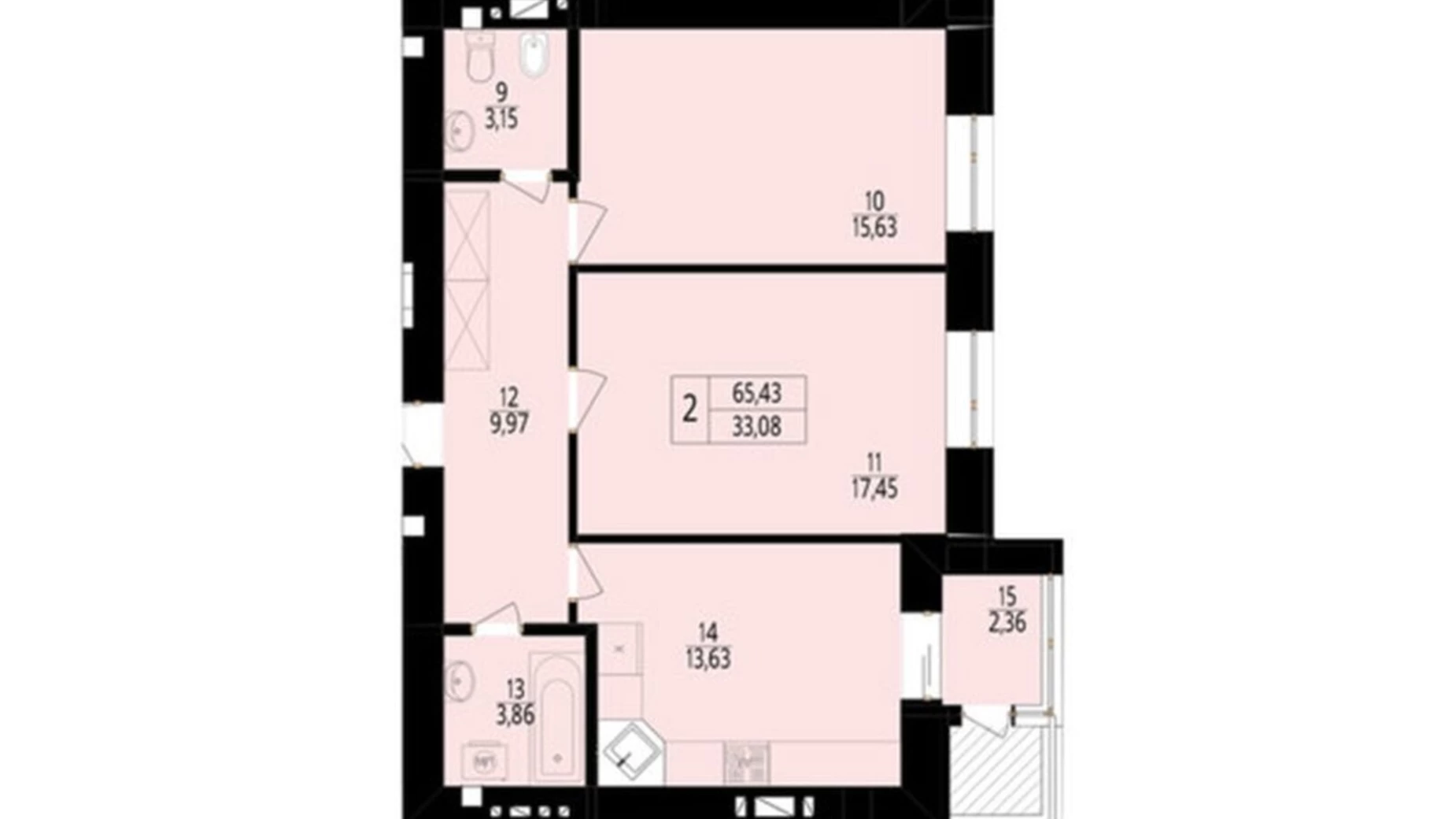 Продается 2-комнатная квартира 69 кв. м в Хмельницком, пер. Гетмана Мазепы(Красовского Маршала)