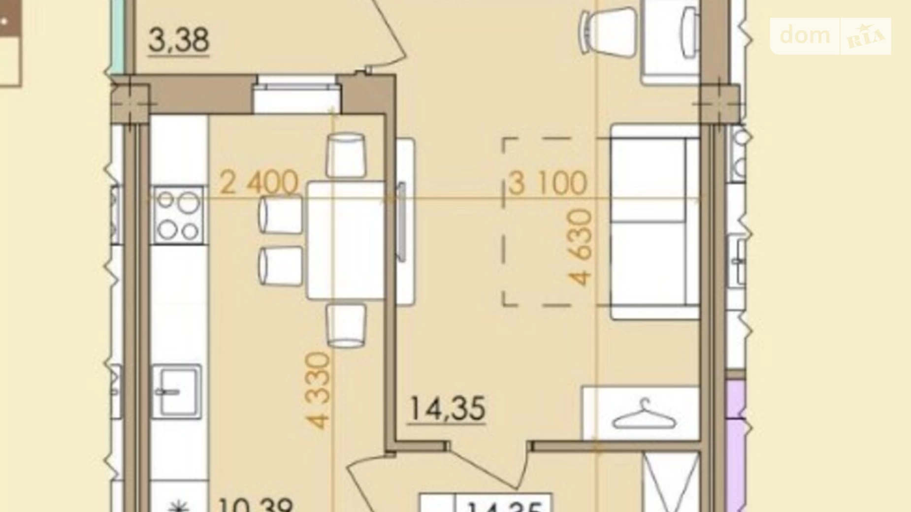 Продается 1-комнатная квартира 44 кв. м в, цена: 34000 $ - фото 5